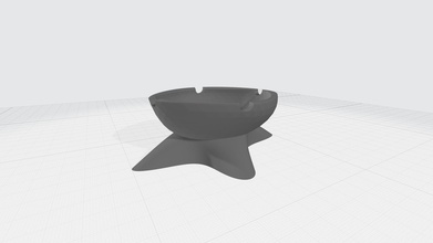 ashery bowl art design interior monochrome shadow powder house furniture 3d print model - Mito3D