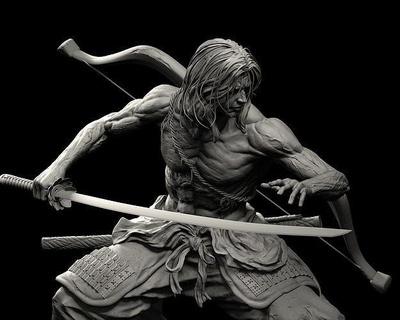 ashina genichiro 3d modelo Alto qualidade arte digital impressão realista matemático samurai personagem homem esculturas 3d print model - Mito3D