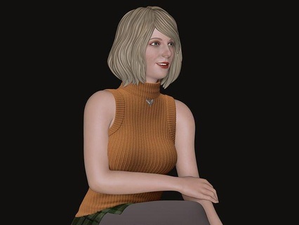 ashley resident evil 4 woman girl statue fashion portrait pretty sculpture character female art people printable zbrush sculptures 3d print model - Mito3D