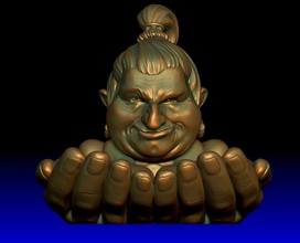ashtray 1 buddha head men bust statue sculpture house accessories 3d print model - Mito3D