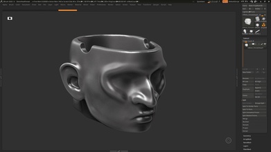 cenicero humano cabeza 3d impresión modelo hueso material ceniza gratis modelado dientes brutal personaje hombre 3dprint arte esculturas 3d print model - Mito3D