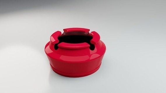 kül tablası Yazdır ev Sigara içmek çöp sigara içen kırmızı seramik 3d print model - Mito3D