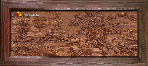 mural landscape wood carving file stl obj ztl cnc 3dsmax zbrush jdpaint artfrom artcam jdp max carved wooden art mathematical 3d print model - Mito3D