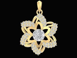 asian diamond flower pendant 3166 jewelry fashion accessories gold woman women design lady pendants 3d print model - Mito3D