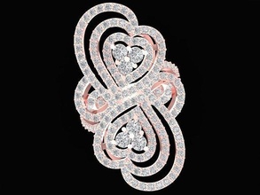 asiatique diamant dame cœur bague 3237 bijoux mode accessoires or femme femmes conception anneaux 3d print model - Mito3D