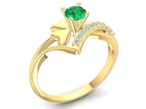 asiatique diamant dame bague 2934 bijoux mode accessoires or femme femmes conception anneaux 3d print model - Mito3D