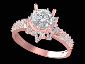 asian diamond lady ring 3192 jewelry fashion accessories gold woman women design rings 3d print model - Mito3D