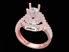asian diamond lady ring 3193 jewelry fashion accessories gold woman women unisex design rings 3d print model - Mito3D
