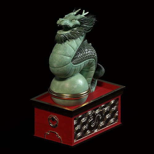 asiatico Drago ornamento Cinese giapponese giocattolo mith antico statua magico tradizionale arte sculture 3D print model - Mito3D