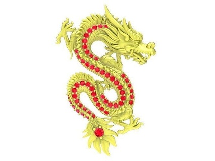 asian dragon pendant 3929 jewelry fashion accessories gold diamond man men new design pendants 3d print model - Mito3D