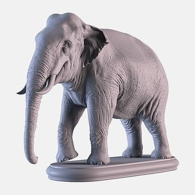 asiatique l'éléphant indien animaux animal sculpture statue asie art nature mammifère bijoux miniature sculptures 3d print model - Mito3D