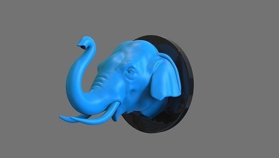 Asya fil baş Sanat heykeller heykel hayvan vahşi karakter 3d print model - Mito3D