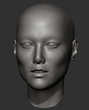asian female head art zbrush sculptures character face anatomy 3dprint 3d print model - Mito3D