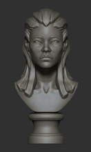 asiatique fille portrait art sculpture statue classique figure femme sculptures 3d print model - Mito3D