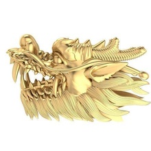 asian head dragon 3142 jewelry fashion accessories gold diamond design fengshui 3d print model - Mito3D