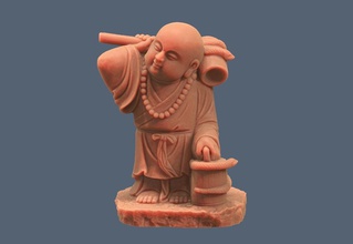 asian monk statue art medieval fu china hammer ancient buddha old martial kimono antique artist knight sculptures 3d print model - Mito3D