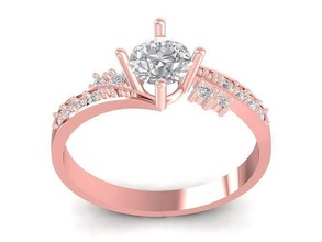 asiático sencillo diamante dama anillo 3191 joyería joya Moda accesorios oro mujer diseño anillos 3d print model - Mito3D