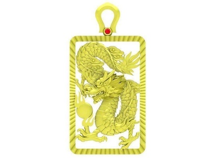 asiatique zodiaque chanceux dragon pendentif 3989 bijoux mode accessoires or diamant homme Hommes Nouveau conception pendentifs 3d print model - Mito3D