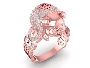 asian zodiac lucky pig ring 1575 jewelry fashion accessories gold diamond woman women unisex design fengshui rings 3d print model - Mito3D