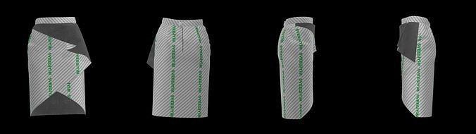 asimétrico falda modelo sveegiyim moda ropa 3d print model - Mito3D