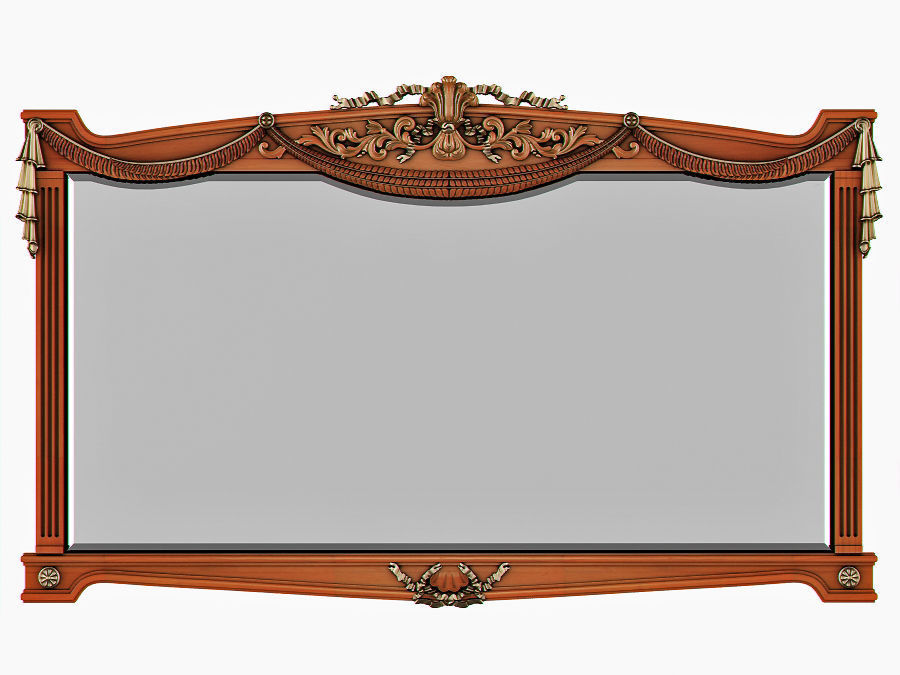asnaghi mirror house furniture frame classic design cnc carving fretwork antique baroque luxury accessory picture interiors business boutique ornament decor 3D print model - Mito3D