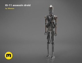 assassin droid ig-11 mandalorian robot ig11 ig 11 ig88 88 mandalore yoda baby nany starwars assasin movable figure acorche star wars jedi sith games toys 3d print model - Mito3D