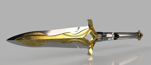 assassins creed odyssey leonidas spear v6 of 6 my weapon sharp steel dagger knife edge sword bladed cutting assassinscreed prop cosplay military gold tool army games toys 3d print model - Mito3D