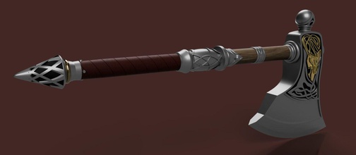 assassins creed valhalla wolf axe assassinscreed battle raider cutting tool bladed weapon artifact sacrifice hobby diy 3d print model - Mito3D