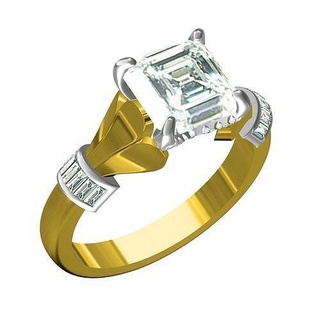 idiota cortar diamante solitário anel joalheria ouro prata imprimível gema noivado Casamento jóia 3d cafajeste Projeto customizar argolas 3d print model - Mito3D