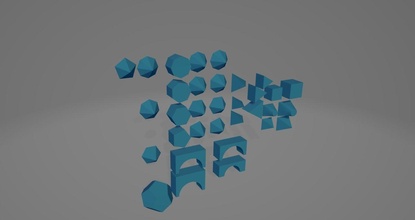 sortimento of formas cubo pirâmide aleatória impressão 3d diamante ímpar dodecaedro triângulo geométrico triangular padronizar imprimível projeto quadrado jogos brinquedos 3d print model - Mito3D