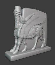 assyrien ailé taureau ancien vieux calcul statue 3dprint jeux jouets 3d print model - Mito3D