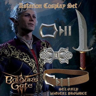astarion accessories cosplay set baldurs gate 3 belt man leather dnd baldur vempire rpg role symbol games toy props toys character clothing fashion 3d print model - Mito3D