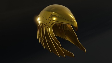 asteria golden armor helm inspired by wonder woman 84 1984 helmet prop cosplay head crown hat costume dc gold diana themyscira zeus amazon games toys 3d print model - Mito3D