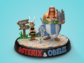 asterix obelix diorama scultura 3dprint arte sculture 3d print model - Mito3D