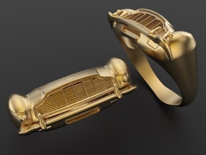 aston martin classico macchina griglia unisex Uomini squillare oro gioielleria veicolo anelli 3d print model - Mito3D