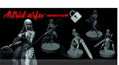 astrid guerrier norrois sfw nsfw fille kickstarter modèle personnage monstre mecha femelle créature bête femme jeux jouets planche 3d print model - Mito3D
