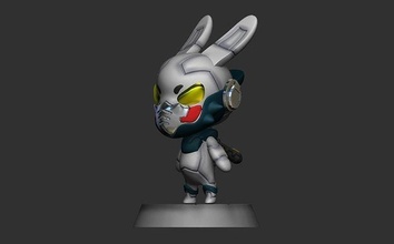 astrobito Conejo personaje lindo Arte juguetes gundam juguete juegos 3d print model - Mito3D