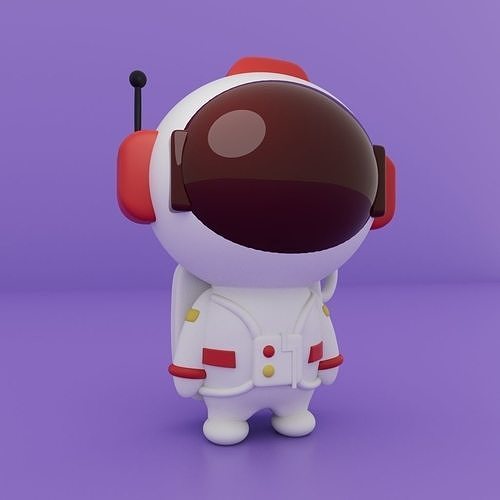 astronauta carina piccolo apollo spazio stelle razzo pianeta luna ronzio anno luce cartone animato navicella spaziale tuta cosmonauta moonwalk scientifico persona scienza astronomia miniature sci fi 3D print model - Mito3D