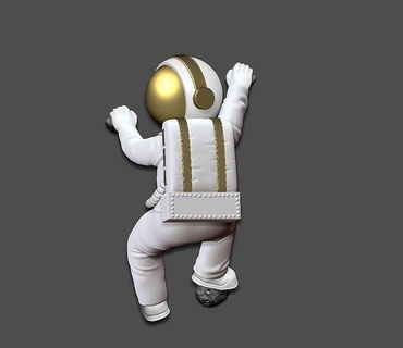 astronauta imprimible espacio personaje estatua decorativo Arte Luna juguete 3d impresión Listo traje espacial nasa cosmonauta astronave ciencia fi pared escultura esculturas 3d print model - Mito3D