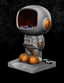 astronaut candy pot space nasa moon house accessories 3d print model - Mito3D