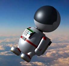 astronauta carattere bianca spazio giocattoli stampabile nero semplice scrivania Giochi 3d print model - Mito3D