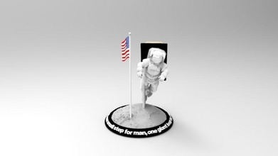 astronaut smart phone stand neil armstrong games toys 3d print model - Mito3D