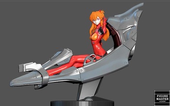 asuka cabina evangelion niña estatua lindo bonita anime personaje 3d impresión arte esculturas 3d print model - Mito3D