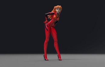 asuka langley in high heels evangelion rei ayanami anime soryu games toys miniatures figurines 3d print model - Mito3D