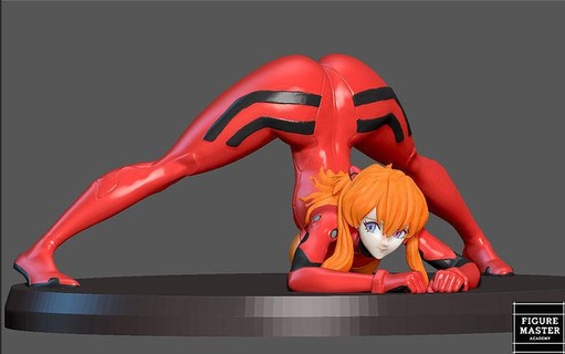 Asuka Langley kriko meydan okuma poz kız evangelion anime Sanat heykeller 3d print model - Mito3D
