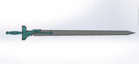 asunas rapière sao 1 to 3d impression modèle asuna ligne art soutenir film arme anime l'épée épée 3dprinting diy lame loisir 3d print model - Mito3D