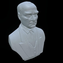 ataturk busto 3d impresión listo modelo mustafa kemal escultura arte estatua hombre retrato mármol museo líder helenístico figurilla esculturas 3d print model - Mito3D