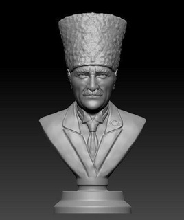 ataturk bust sculpture figure man portrait people art sculptures 3d print model - Mito3D