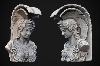 athena büst heykel 3d model yunan arkeoloji tanrıça yunanistan paris ark zafer bilgelik sanat heykeller 3d print model - Mito3D