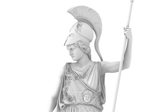 athéna déesse grec sparte biens dieu mythologie corinthien ancien grèce sculpture minerve statue casque art sculptures 3d print model - Mito3D